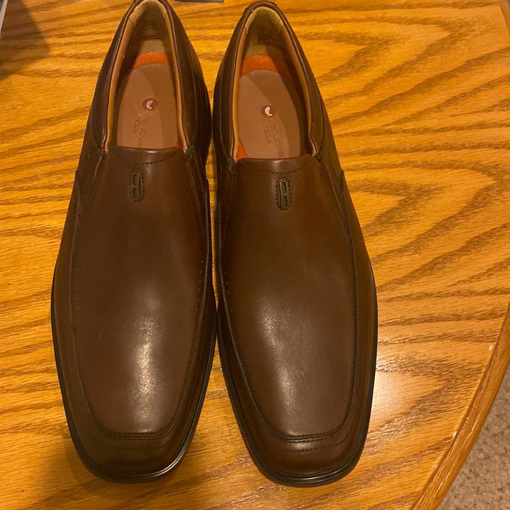 NWT Clarks Mens 9.5 Unbrylan Lane Brown Leather